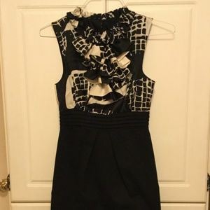 Max & Cleo Ruffle Bodice Mock 2-Piece Dress Black